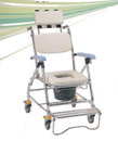 鋁合金 有輪、可躺型收合洗澡便器椅 JCS-207